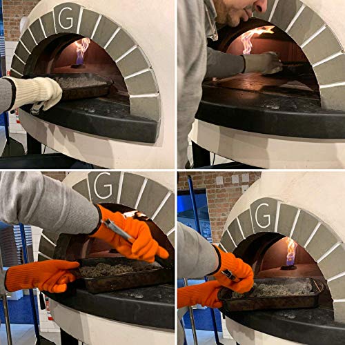 Medipaq Guantes de Cocina con Larga Protección de Muñeca – Guantes de Horno para Sostener Platos Calientes con Seguridad – Guantes Resistentes al Calor Uso Profesional y Hogar – 1x Par - Naranja