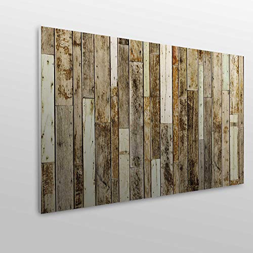 MEGADECOR Cabecero Cama PVC Decorativo Económico Textura Madera Tablas Viejas Unidas Varios Tamaños (115 cm x 60 cm)