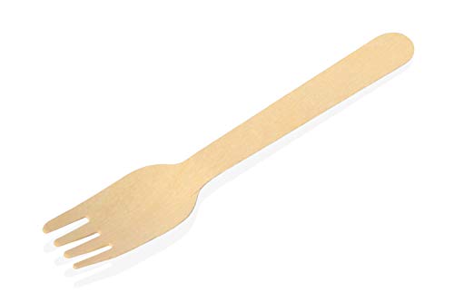 MEGYAR Platos de Bambú Ecológico en Forma de Bote para Catering – Paquete de 50 Platos Desechables Incluye 50 Tenedores de Madera Natural Resistentes y Fuertes