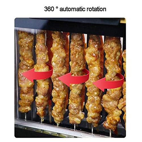 MEIGONGJU Parrilla de Barbacoa automática máquina rotativa de la máquina Pinchos brochetas de Parrilla de asado de la Taza eléctrica sin Humo del hogar Horno máquina de Barbacoa