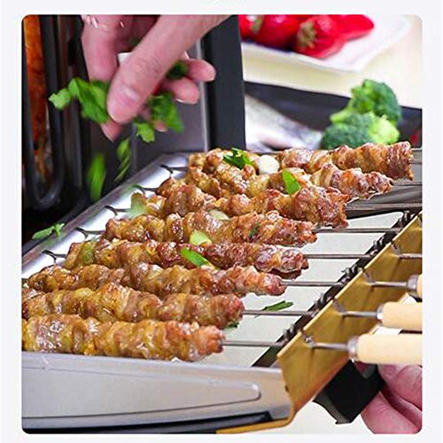 MEIGONGJU Parrilla de Barbacoa automática máquina rotativa de la máquina Pinchos brochetas de Parrilla de asado de la Taza eléctrica sin Humo del hogar Horno máquina de Barbacoa