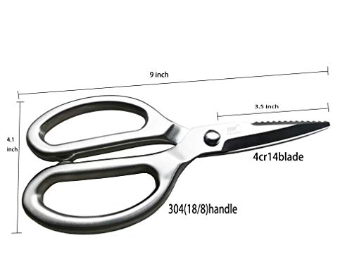 MEILLYN Tijeras De Cocina Largo Total 23cm -18/8 Acero Inoxidable