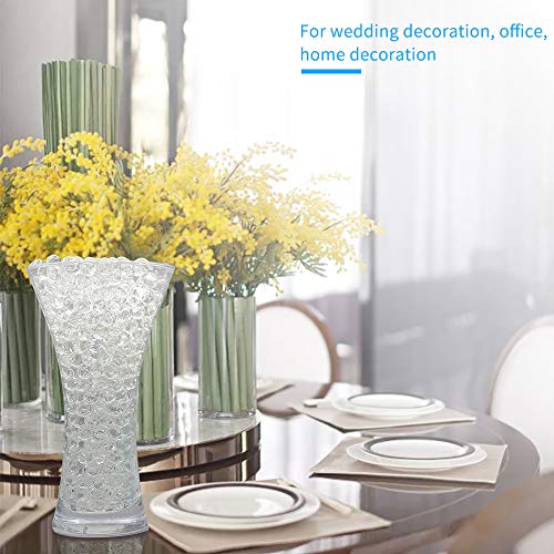 Meilo 50,000 PCS Bolas de Gel de Agua, Perlas de Gel para decoración(Transparent), Plantas, Flores, Mezclados cristalino Hidrogel Bolas de Gel para Decoración(5 Globos Extra)