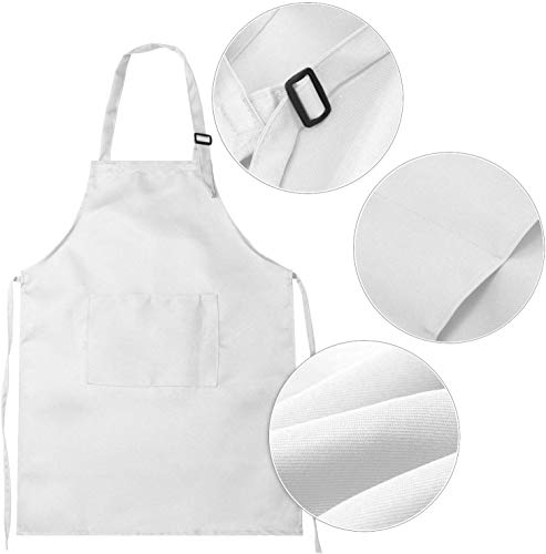 Mein HERZ Delantal Infantil + Gorro de Cocinero Infantil,Delantal de Cocina Infantil Delantales Infantiles,NiñOs Cocinando o Hecho a Mano/Ropa de Dibujo para NiñOs De Kindergarten (Blanco)
