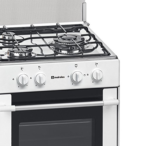 Meireles G 1530 DV W NAT - Cocina (Cocina independiente, Blanco, Giratorio, Acero inoxidable, Parte superior delantera, Esmalte)