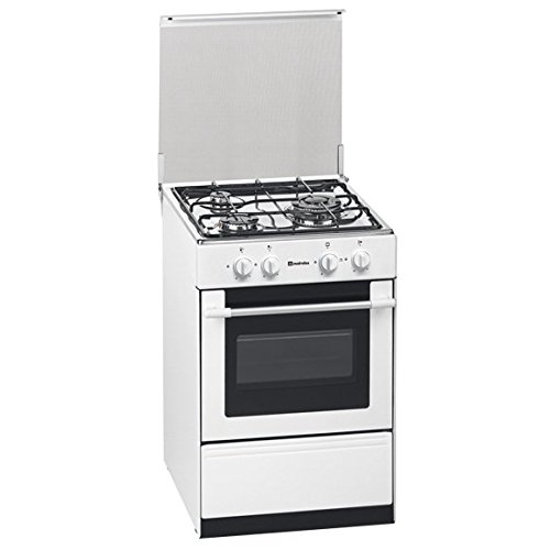 Meireles G 1530 DV W NAT - Cocina (Cocina independiente, Blanco, Giratorio, Acero inoxidable, Parte superior delantera, Esmalte)