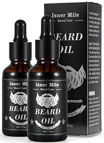 Mejor Elección 2 Paquetes Ricino Aceite de Barba para Hombres Cuidado de Barba, Ideal para El Crecimiento de La Barba, Suavizar, Hidratar, Fortalecer - Ingredientes Naturales Puros (Olor A Luz)