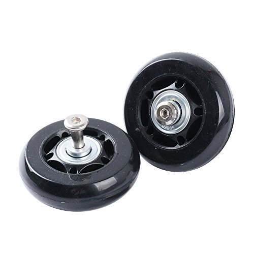 MEJOSER 2 Ruedas Repuestos para Maletas con Recambios 60mm x 18mm Eje 35mm