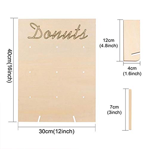 Mekta - Muestrario de donuts para decoración de cumpleaños, de madera