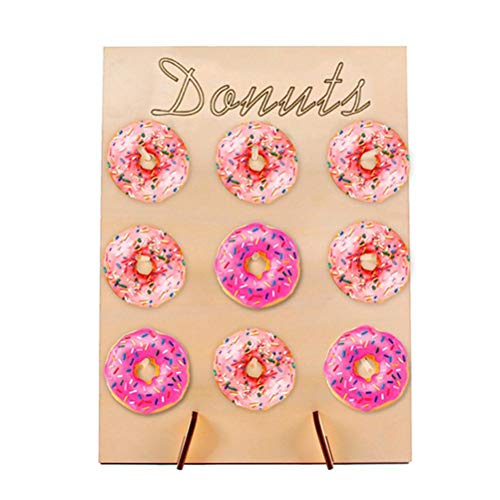 Mekta - Muestrario de donuts para decoración de cumpleaños, de madera