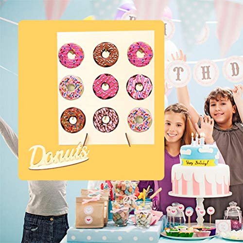 Mekta - Muestrario de donuts para decoración de cumpleaños, de madera