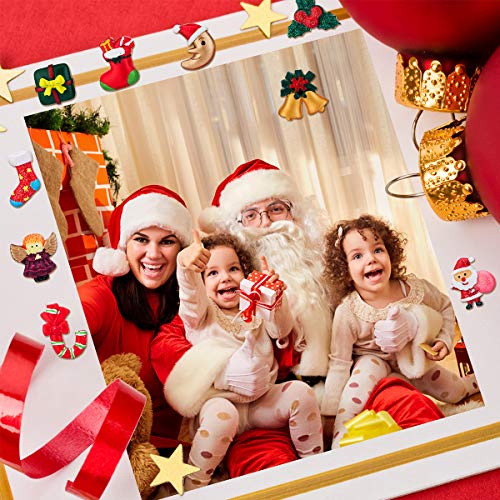MELLIEX 32 Piezas Mini Adornos de Navidad, Resina Figuras en Miniatura Navideños árbol de Navidad Papá Noel ángel para Regalo, Calendario de Adviento, Tarjetas de Felicitación