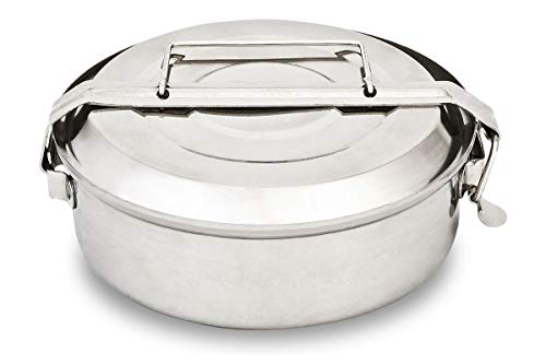 Menax - Fiambrera 2 Platos - Acero Inoxidable - 20 cm - Plata
