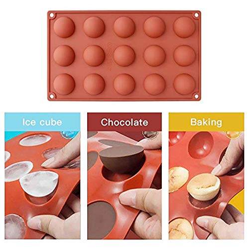 Mengger Molde de silicona semiesfera 2Pcs Forma redondos letras bizcocho magdalenas Herramienta para Hornear postres de Chocolate pasteles gelatinas