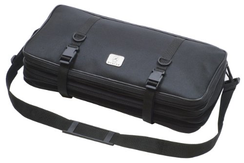 Mercer Culinary Bolso de Lona con Triple Cremallera, 21 Bolsillos, para Cuchillos, Color Negro