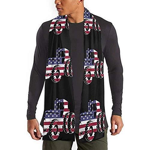 Merle House Tractor silueta de la bandera americana. Pañuelo de viaje unisex cálido suave luz pañuelo de viaje chales de invierno