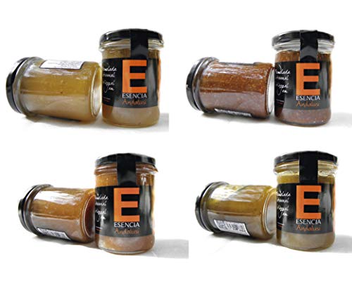 Mermeladas Natural , Sin Gluten, 240 Gr, Ver Sabores - Pack 4 - 6 - 8 Unidades . Esencia Andalusí (Cebolla Caramelizada y Miel de Azahar, 4 Unidades)