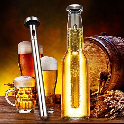 Merrday Bebidas de Acero Inoxidable Enfriador de Cerveza Palo Botella de Bebida Varilla Palillos de enfriamiento portátiles instantáneos Vaso de Acero Inoxidable Enfriador de Mosto de Cerveza