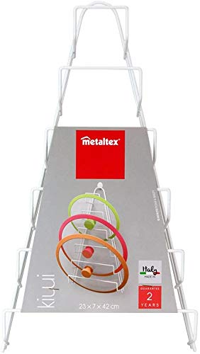 Metaltex 36280614, Colgador para 6 tapaderas, color Blanco