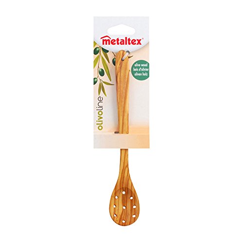Metaltex 580617 - Cuchara Aceitunas, Madera de Olivo, 21 centímetros