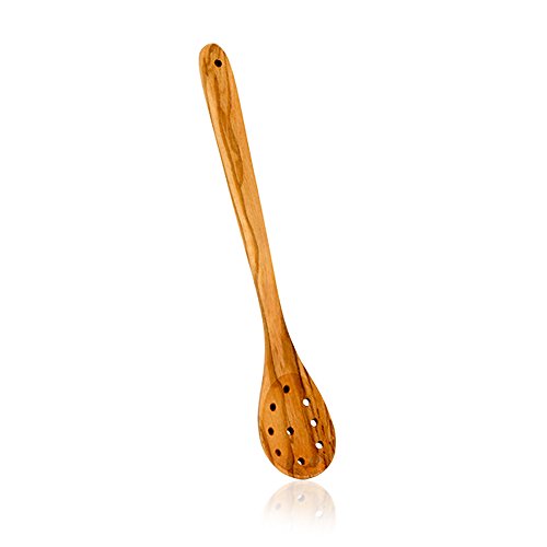 Metaltex 580617 - Cuchara Aceitunas, Madera de Olivo, 21 centímetros