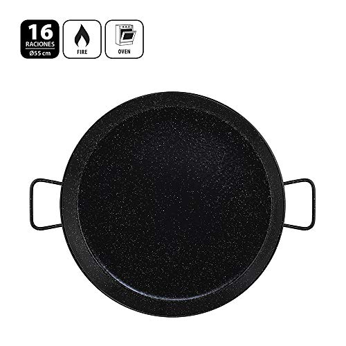 Metaltex - Paellera Acero Esmaltado 16 Raciones 55 cm