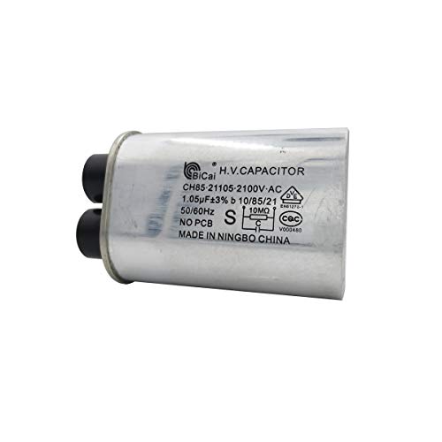 Meter Star CQC&VDE - Condensador universal de alta tensión para microondas 1,05 uf ch85 21105 2100 V AC H.V. Condensador 10/85/21 50/60 Hz sin PCB, VDE EN61270-1