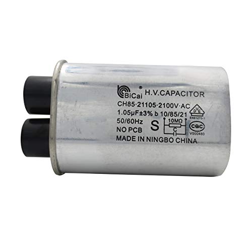 Meter Star CQC&VDE - Condensador universal de alta tensión para microondas 1,05 uf ch85 21105 2100 V AC H.V. Condensador 10/85/21 50/60 Hz sin PCB, VDE EN61270-1