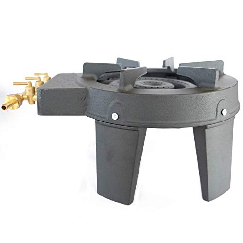 Meva - Hornillo de gas fundido trigalv, 9,8 kW, 4 patas, 3 grifos, potente y estable