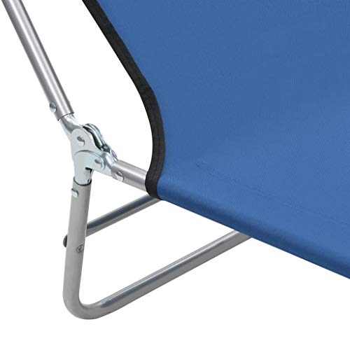 mewmewcat 2xPlegable Tumbona de Jardín Exterior para Jardín Patio Porche o Piscina,Respaldo Ajustable,Carga Máxima 120kg,56x182x24,5cm Azul