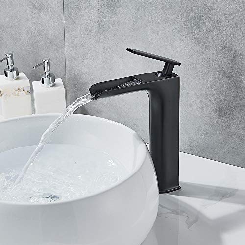 Mezclador de grifo de lavabo de bronce negro Grifo monomando Montaje en cubierta Grifo de baño Fregadero de lavamanos Grifo mezclador Grifo de agua fría y caliente