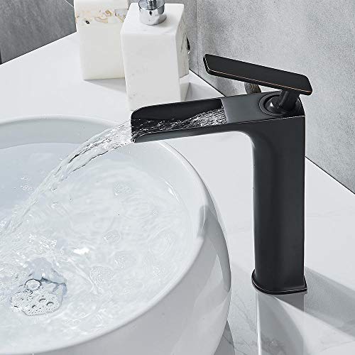 Mezclador de grifo de lavabo de bronce negro Grifo monomando Montaje en cubierta Grifo de baño Fregadero de lavamanos Grifo mezclador Grifo de agua fría y caliente