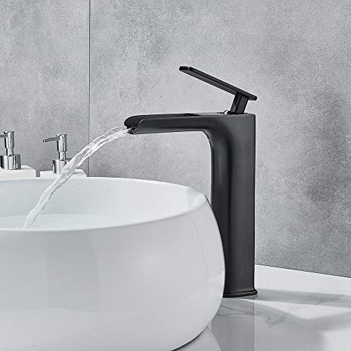 Mezclador de grifo de lavabo de bronce negro Grifo monomando Montaje en cubierta Grifo de baño Fregadero de lavamanos Grifo mezclador Grifo de agua fría y caliente
