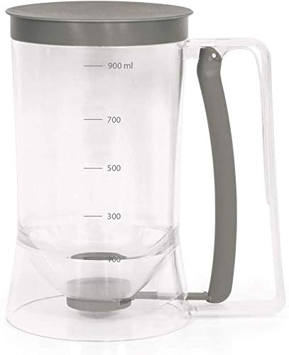 MGE - Dosificador de Masa Pastelera - Jarra Medidora - Dispensador de Masa para Cupcakes, Magdalenas, Crepes o Pancakes - Distribuidor de Masa con Indicador de Medidas - 900 mL