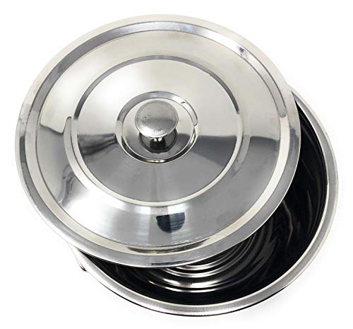 MGE - Flanero con Tapa y Cierre - Acero Inoxidable - Diámetro 16 cm -Plata