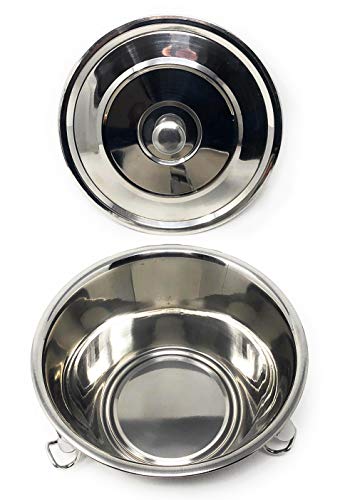MGE - Flanero con Tapa y Cierre - Acero Inoxidable - Diámetro 18 cm -Plata