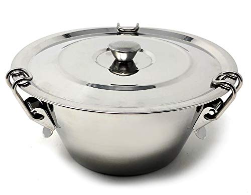 MGE - Flanero con Tapa y Cierre - Acero Inoxidable - Diámetro 20 cm -Plata