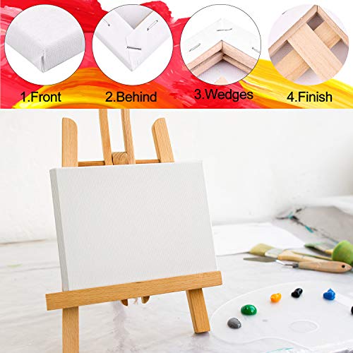 MIAHART 10 set Artista Lienzo en blanco para pintura al óleo acrílica en 5 cuadros de lienzo estirado de varios tamaños (30x35cm /25x30cm /20x25cm / 15x15cm /10x10cm)