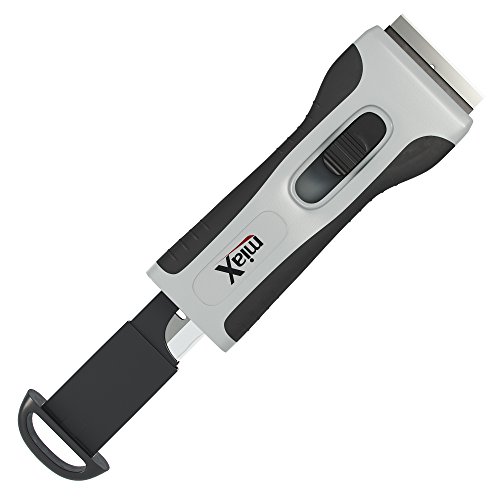 miaX Rasqueta Profesional vitrocerámica Rascador confiable para cocina raspador para estufa en el hogar Estable con mango de tacto suave cuchillas de reemplazo integradas para el raspador de cristal