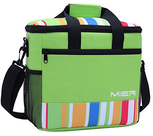 MIER 15L Grande con Aislamiento del Bolso del Almuerzo de Picnic Cool Bag para Hombres y Mujeres, Verde