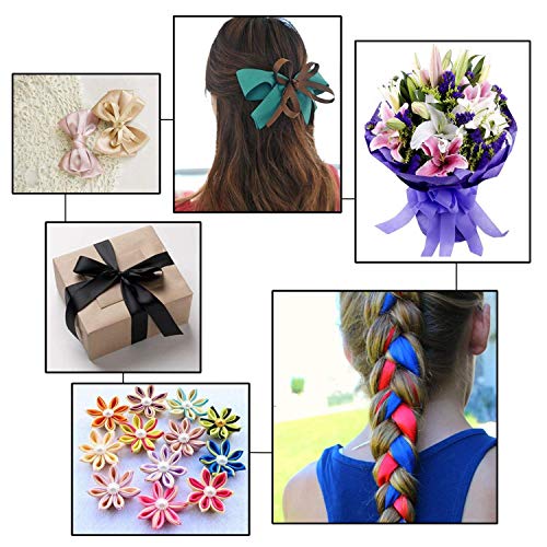 MINGZE 91m*2.5cm Cinta de raso satén de color sólido, manualidades Envoltura de paquetes de regalo, Confección de clips y accesorios para el cabello, Decoración de bodas (Rojo 235#)