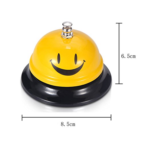 MINGZE Timbre de recepción Llamada. Reloj de Campana de Barra Grande de Acero Inoxidable, Cocina Llamada Bells (Amarillo)
