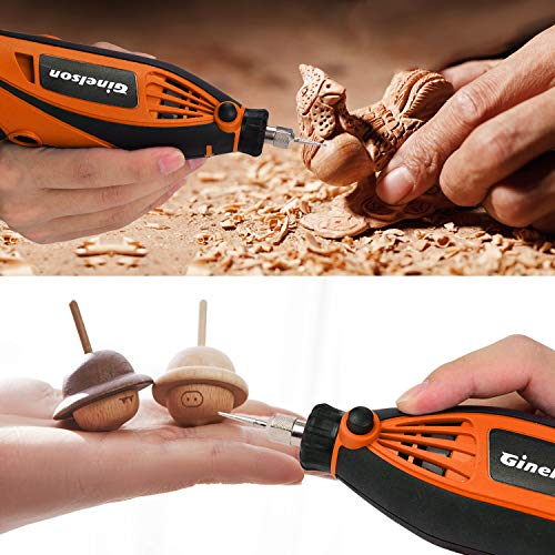 Mini Amoladora Eléctrica, Ginelson Herramienta rotativa multifunción con Eje Flexible/Portabrocas Sin Llave/ 150 Accesorios para Manualidad y Creación Bricolaje