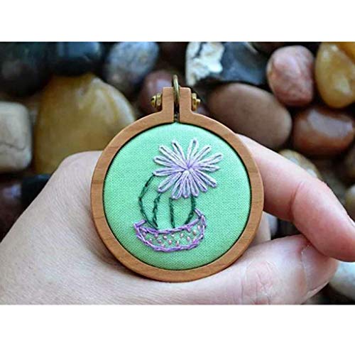 Mini Aros de Madera Perforados para Punto de Cruz, Marco de aro de Bordado Redondo, para Punto de Cruz, Artes, Bricolaje, Herramienta de Manualidades, L - 5.7cm*5cm