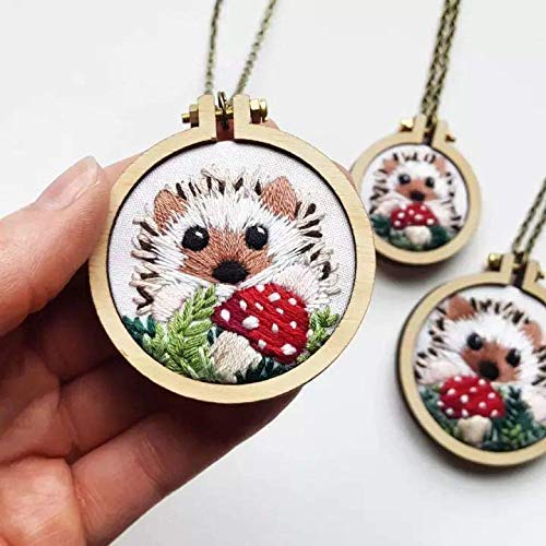 Mini Aros de Madera Perforados para Punto de Cruz, Marco de aro de Bordado Redondo, para Punto de Cruz, Artes, Bricolaje, Herramienta de Manualidades, L - 5.7cm*5cm