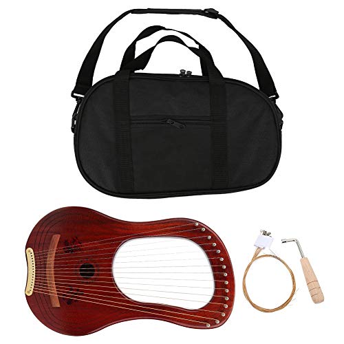 Mini arpa de 15 cuerdas, arpa de madera, lira con martillo de afinación y bolsa de transporte, regalo para adultos, niños