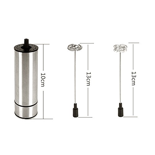 Mini Eléctricas Batidoras Espumadoras de Leche,AZX, Eléctrica de Mano en Acero Inoxidable con Soporte y Cabeza del Batidor,Espumadora de Leche Cafe, Té Capuchino Latte
