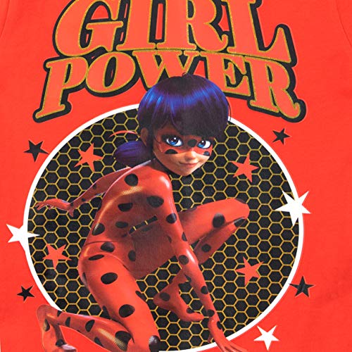 Miraculous Pijamas de Manga Larga para niñas Ajuste Ceñido Rojo 4-5 Años