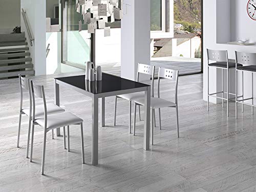 Miroytengo Pack 2 sillas Cocina Costa Color Blanco Patas Gris Comedor Estilo Moderno 86x47x41