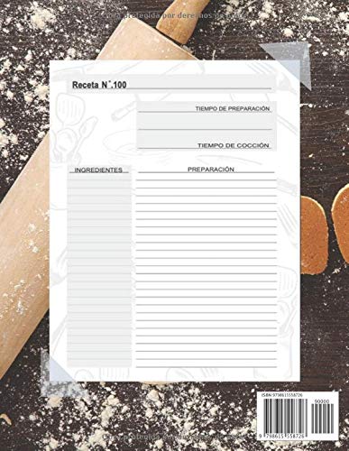 Mis Recetas Favoritas: Libro para escribir recetas,  XXL 120 platos, cubierta A4, regalo del día de la mujer, regalo del dia de la madre, Regalo para ... para apuntar recetas, Libro De Recetas.